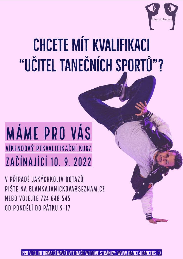 Víkendový rekvalifikační kurz - učitel tanečních sportů, 10.9.2022